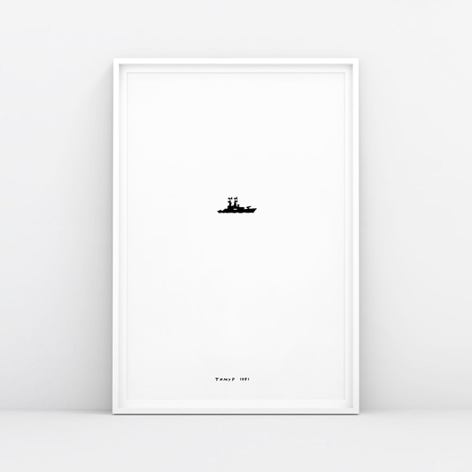 Timur Novikov "Battleship" (Корабль) 1991 painting large print. www.timurnovikov.art