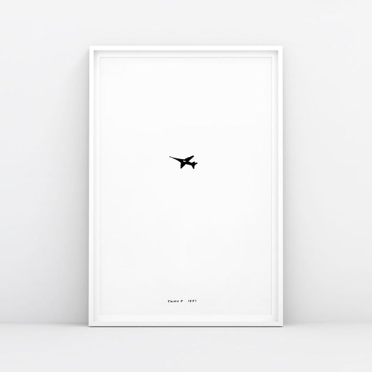 Timur Novikov "Fighter Jet (Истребитель) 1991 large painting print. Framed. www.timurnovikov.art