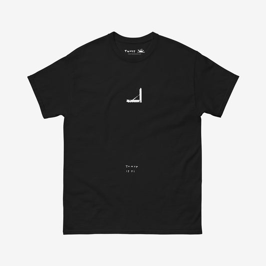 Timur Novikov “Launcher” 1991 white unisex T-shirt. www.timurnovikov.art