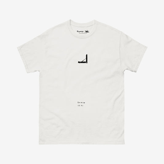 Timur Novikov “Launcher” 1991 white unisex T-shirt. www.timurnovikov.art