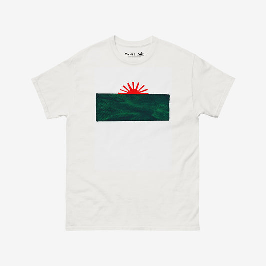 Timur Novikov "Sunset In Green Sea" 1990 artwork T-shirt. www.timurnovikov.art