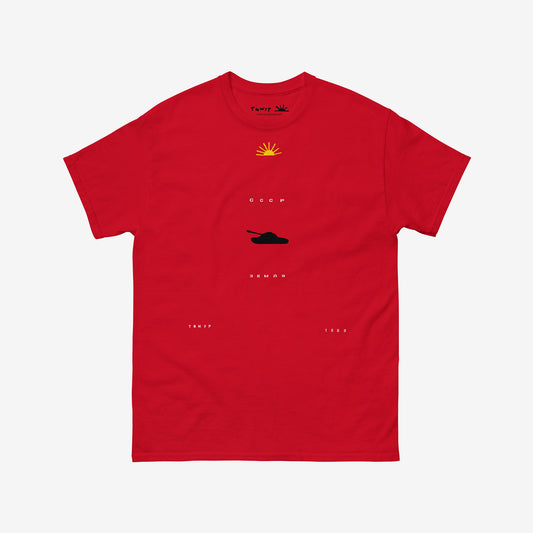Timur Novikov “Earth” 1991 red unisex T-shirt. www.timurnovikov.art