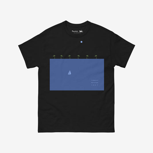Timur Novikov “Island” 1987 black unisex T-shirt. www.timurnovikov.art