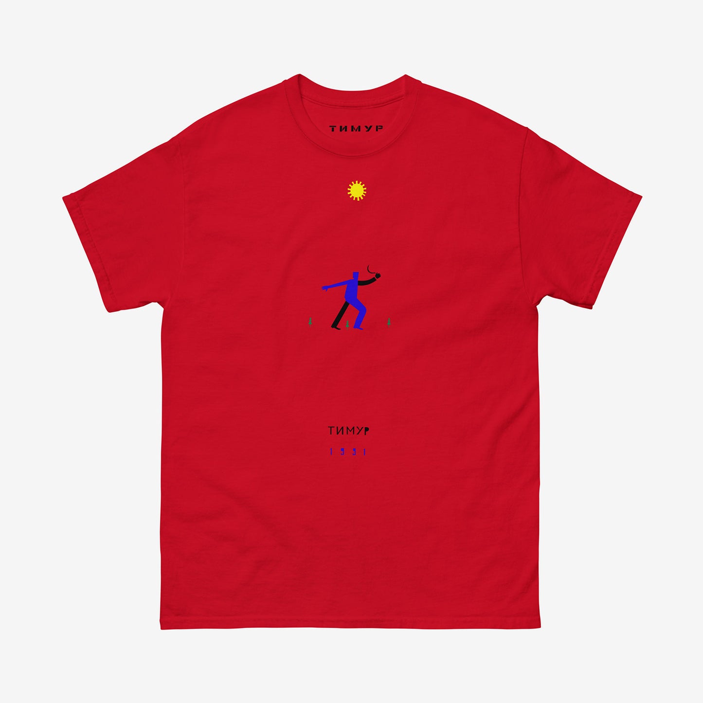 Timur Novikov "Reaper" 1991 painting red unisex T-shirt. www.timurnovikov.art