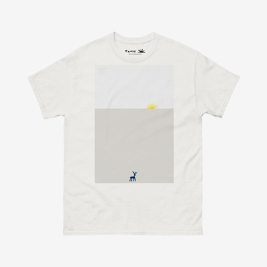 Timur Novikov "Reindeer" (Северный олень) 1990 painting white unisex T-shirt. www.timurnovikov.art