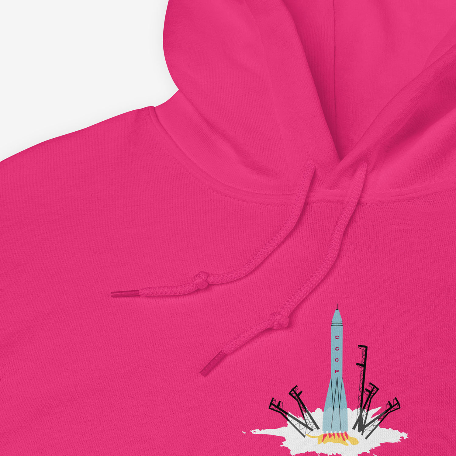 Timur Novikov "Start" (Старт) 1989 painting pink unisex hoodie. Closeup photo. www.timurnovikov.art