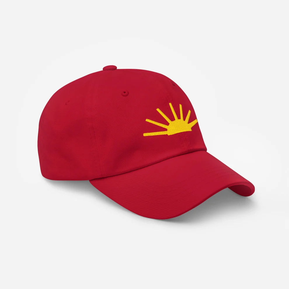 Timur Novikov "Sun" red unisex cap. www.timurnovikov.art