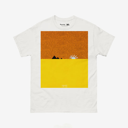 Timur Novikov "Pyramids" (Пирамиды) 1989 painting unisex white T-shirt. www.timurnovikov.art