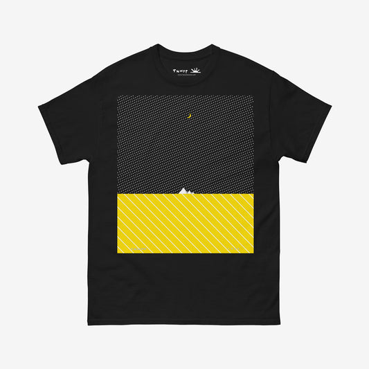 Timur Novikov "The Pyramids" (with half moon) 1989 black unisex T-shirt. www.timurnovikov.art
